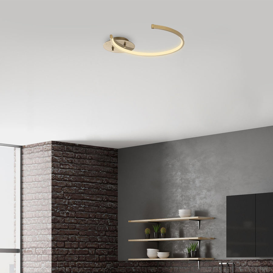 Halka LED Plafonyer Metal - Altın