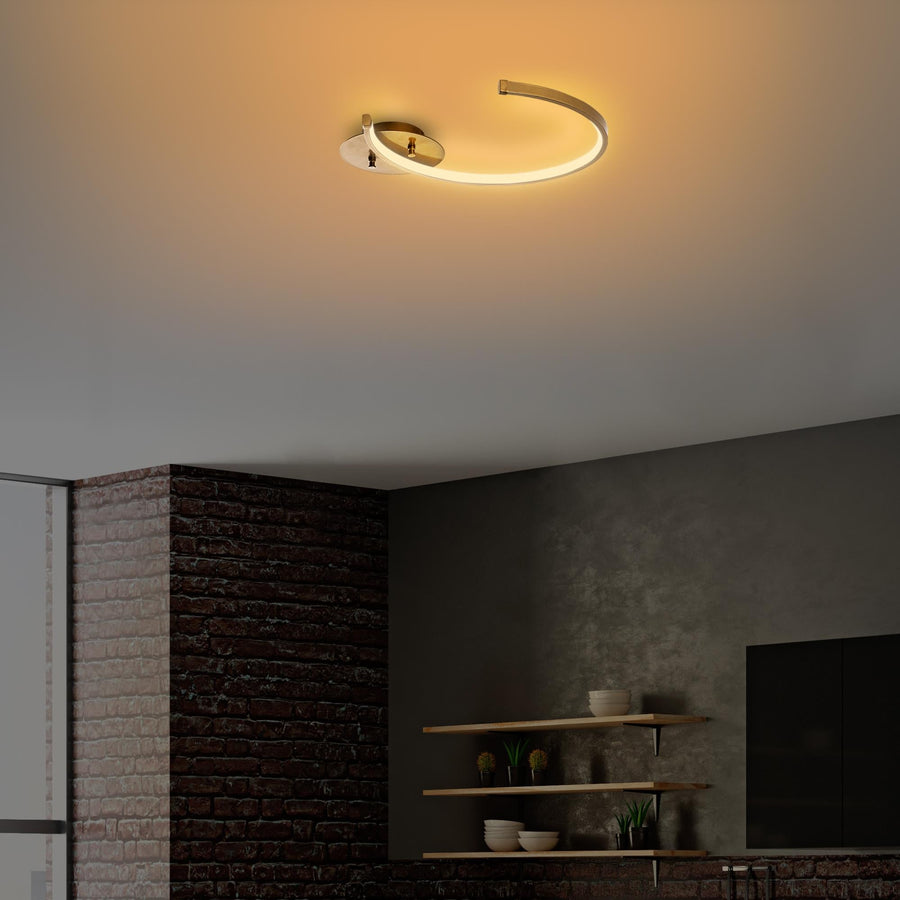 Halka LED Plafonyer Metal - Altın