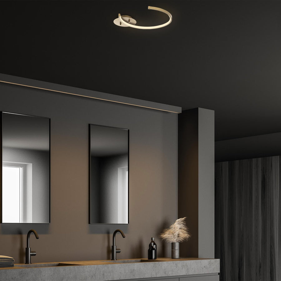Halka LED Plafonyer Metal - Altın