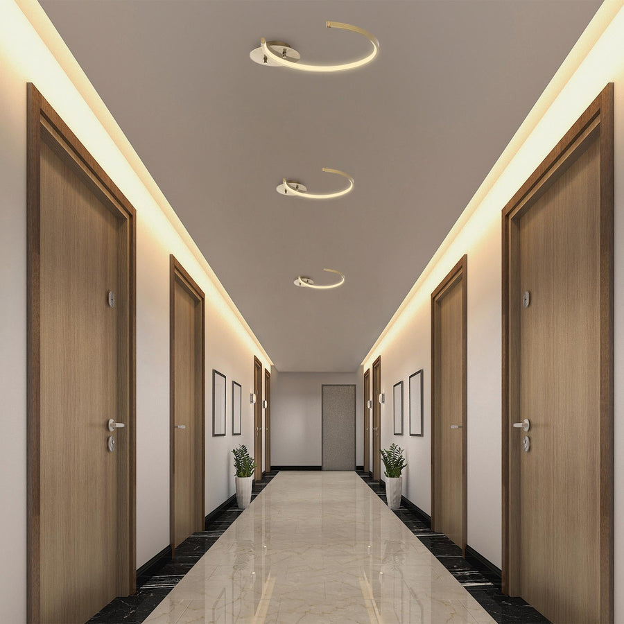 Halka LED Plafonyer Metal - Altın