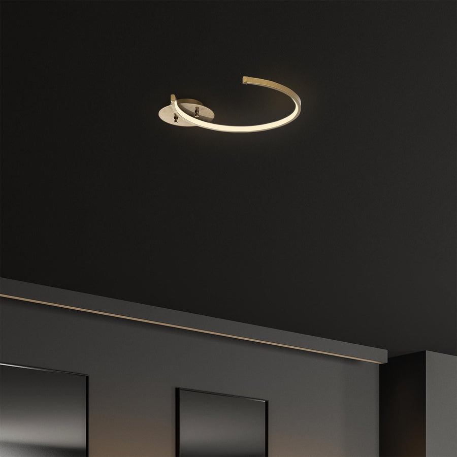 Halka LED Plafonyer Metal - Altın