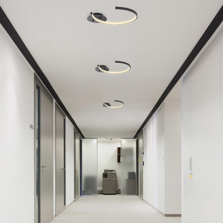 Halka LED Plafonyer Metal - Siyah
