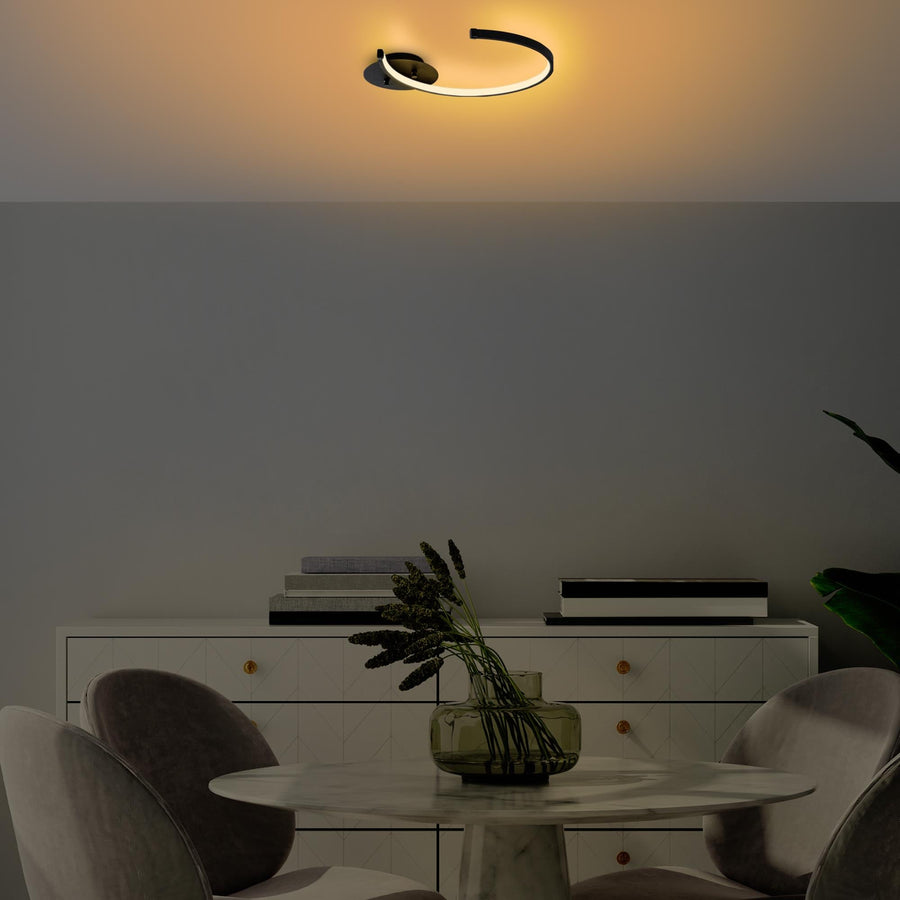 Halka LED Plafonyer Metal - Siyah