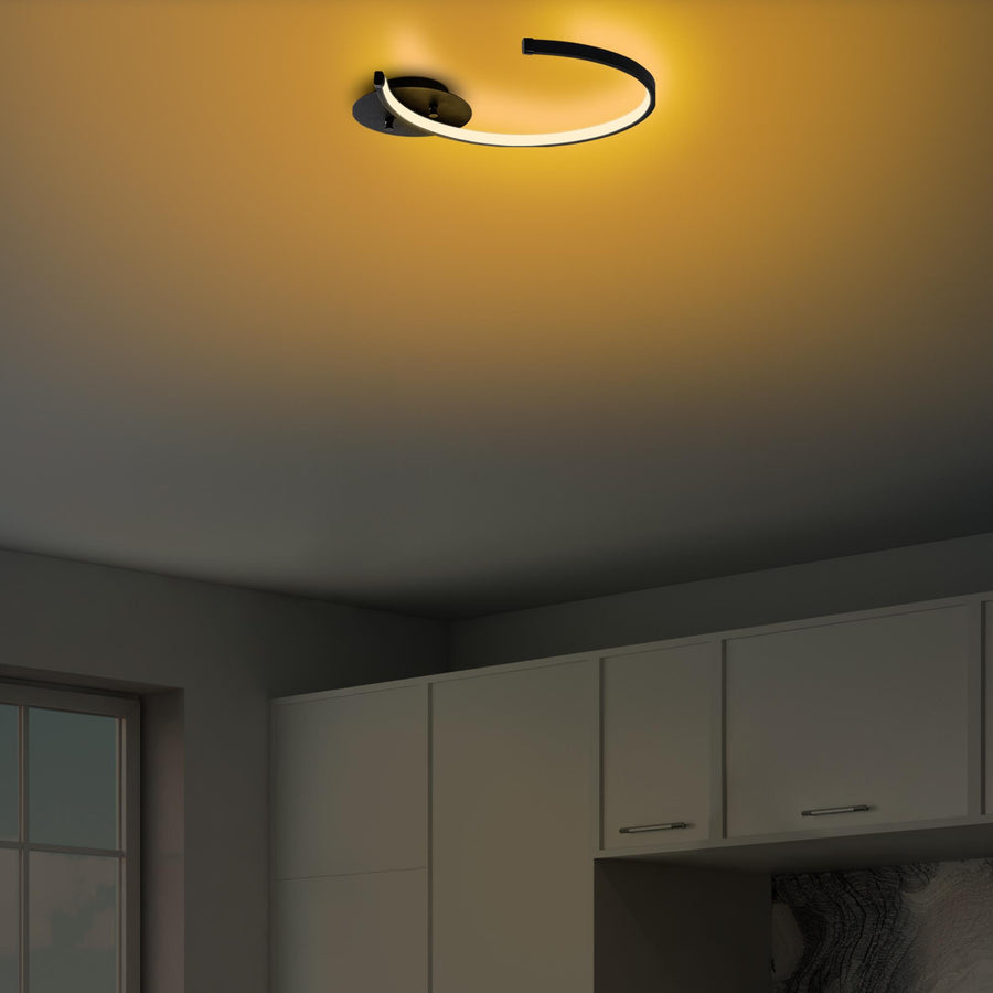 Halka LED Plafonyer Metal - Siyah