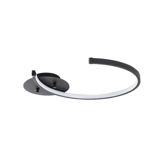 Halka LED Plafonyer Metal - Siyah