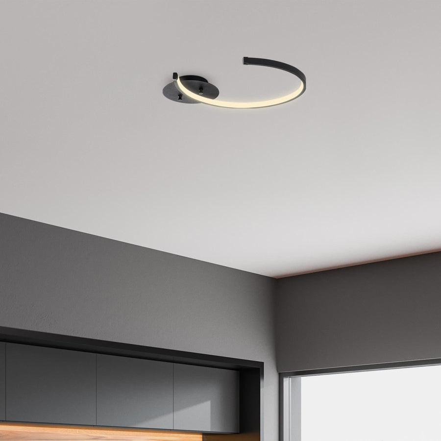 Halka LED Plafonyer Metal - Siyah
