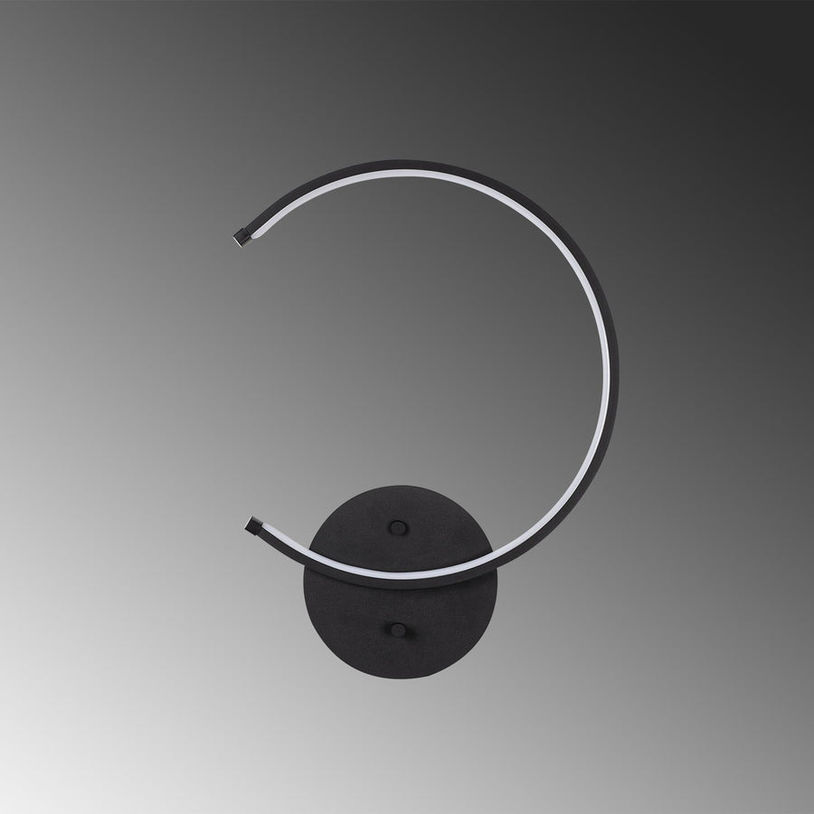 Halka LED Aplik Metal - Siyah