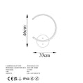 Halka LED Aplik Metal - Siyah