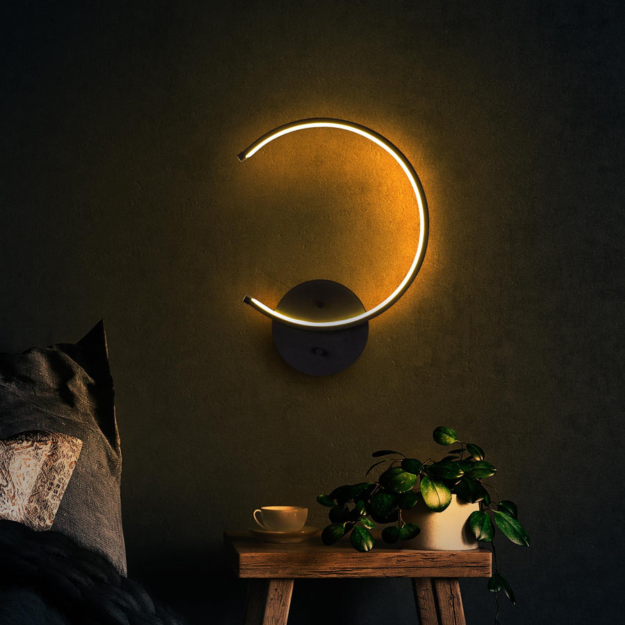 Halka LED Aplik Metal - Siyah