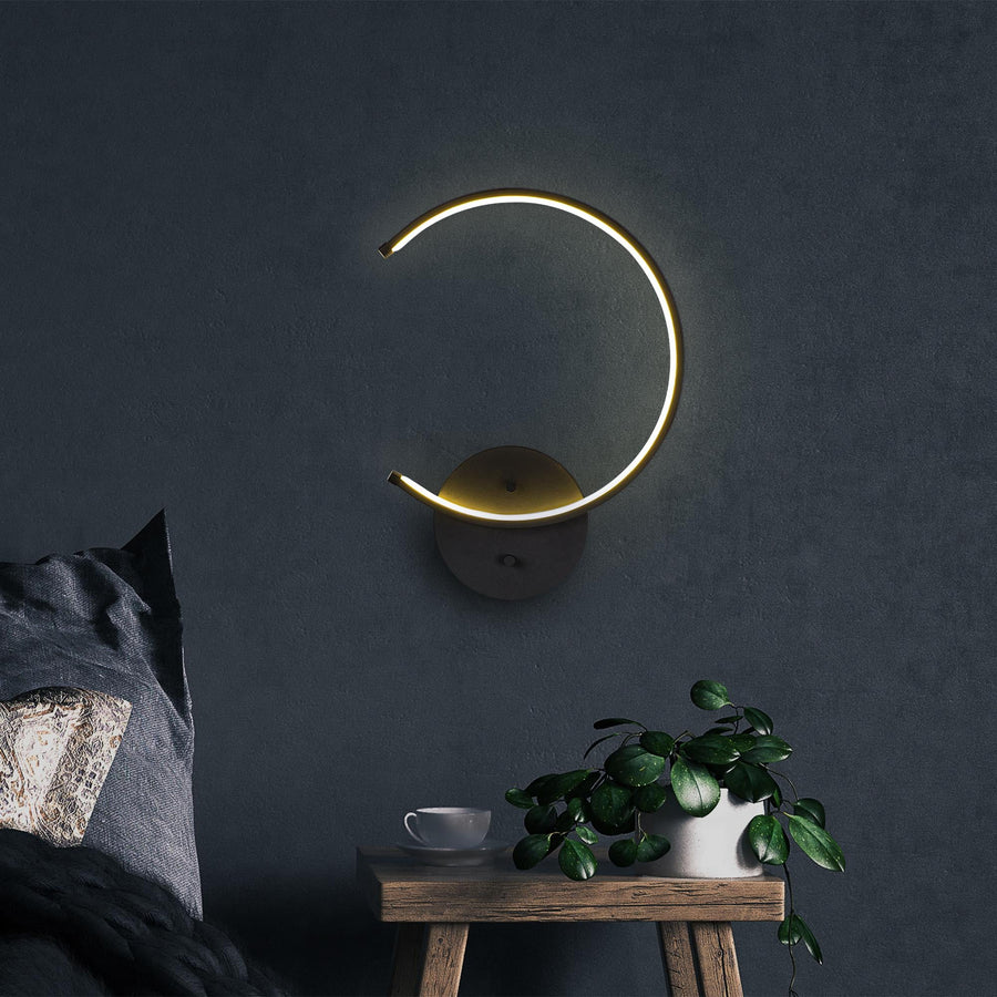 Halka LED Aplik Metal - Siyah