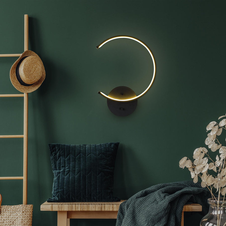 Halka LED Aplik Metal - Siyah
