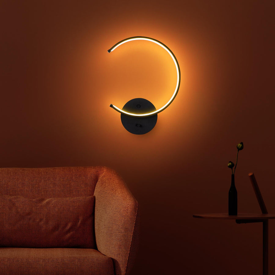 Halka LED Aplik Metal - Siyah
