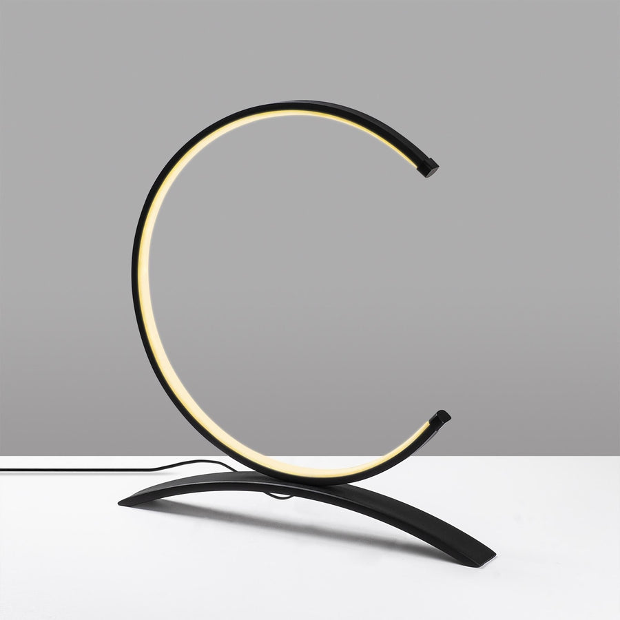 Halka LED Masa Lambası Metal - Siyah