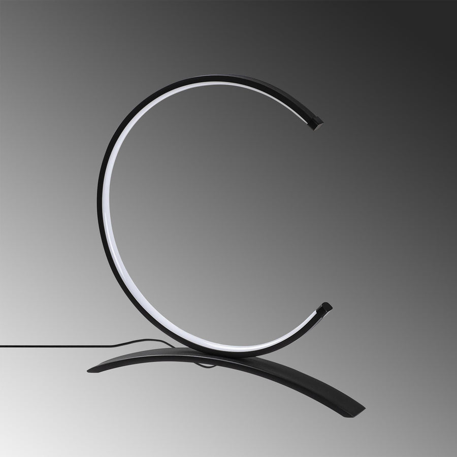 Halka LED Masa Lambası Metal - Siyah