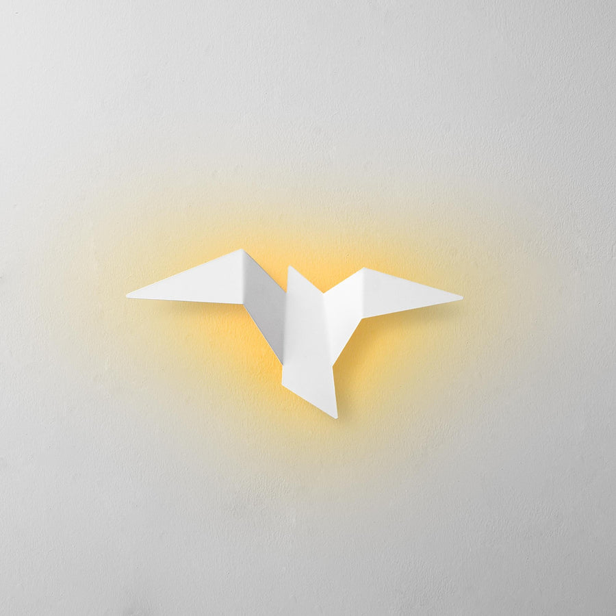 Origami Kuş Küçük Boy LED Aplik - Beyaz