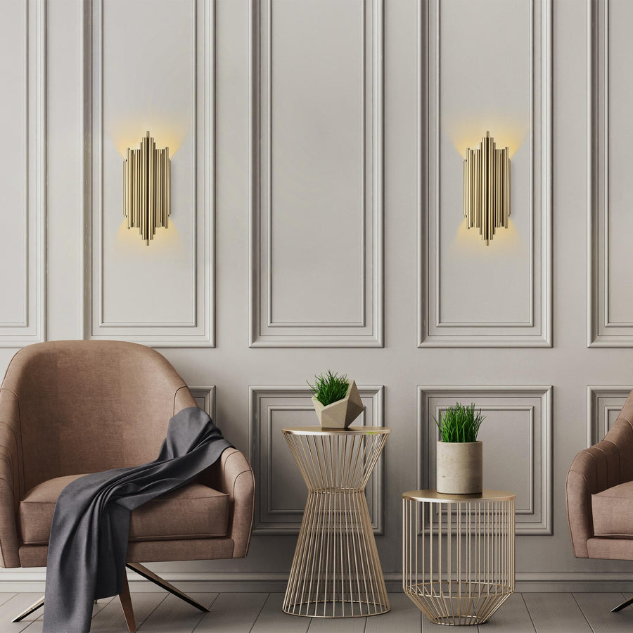 Boru Art Deco Tekli Aplik Modern - Altın