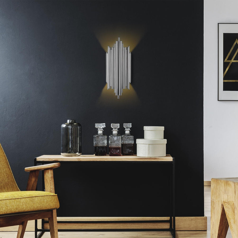 Boru Art Deco Tekli Aplik Modern - Gümüş