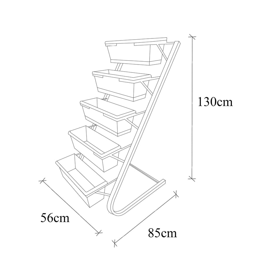 Kademeli Metal Ciceklik Standart - Siyah