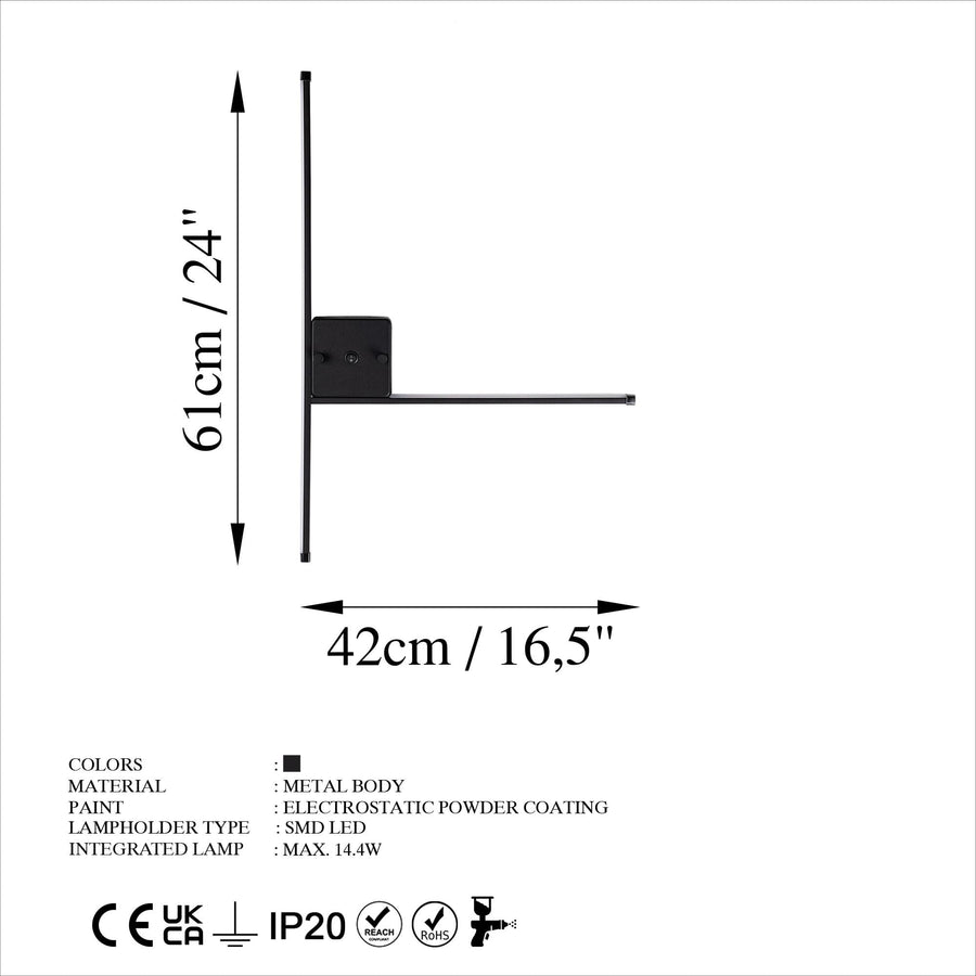 T-Form Metal Aplik - Siyah