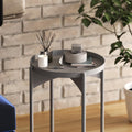 Yuvarlak Metal Sehpa - Gri