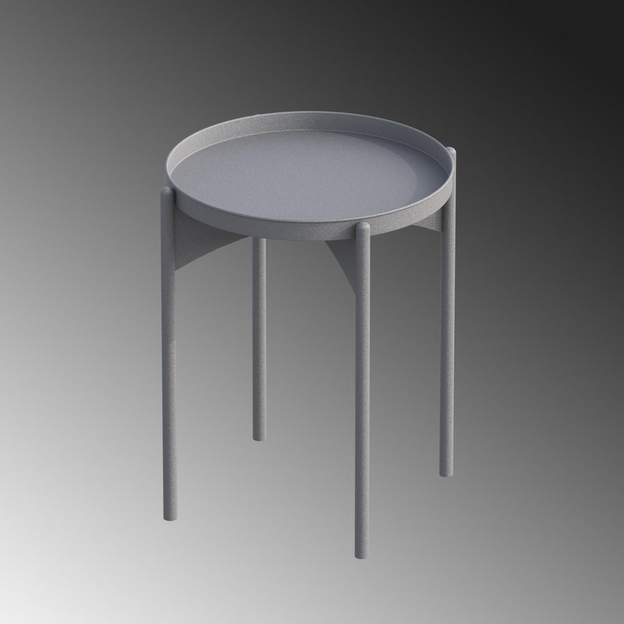 Yuvarlak Metal Sehpa - Gri