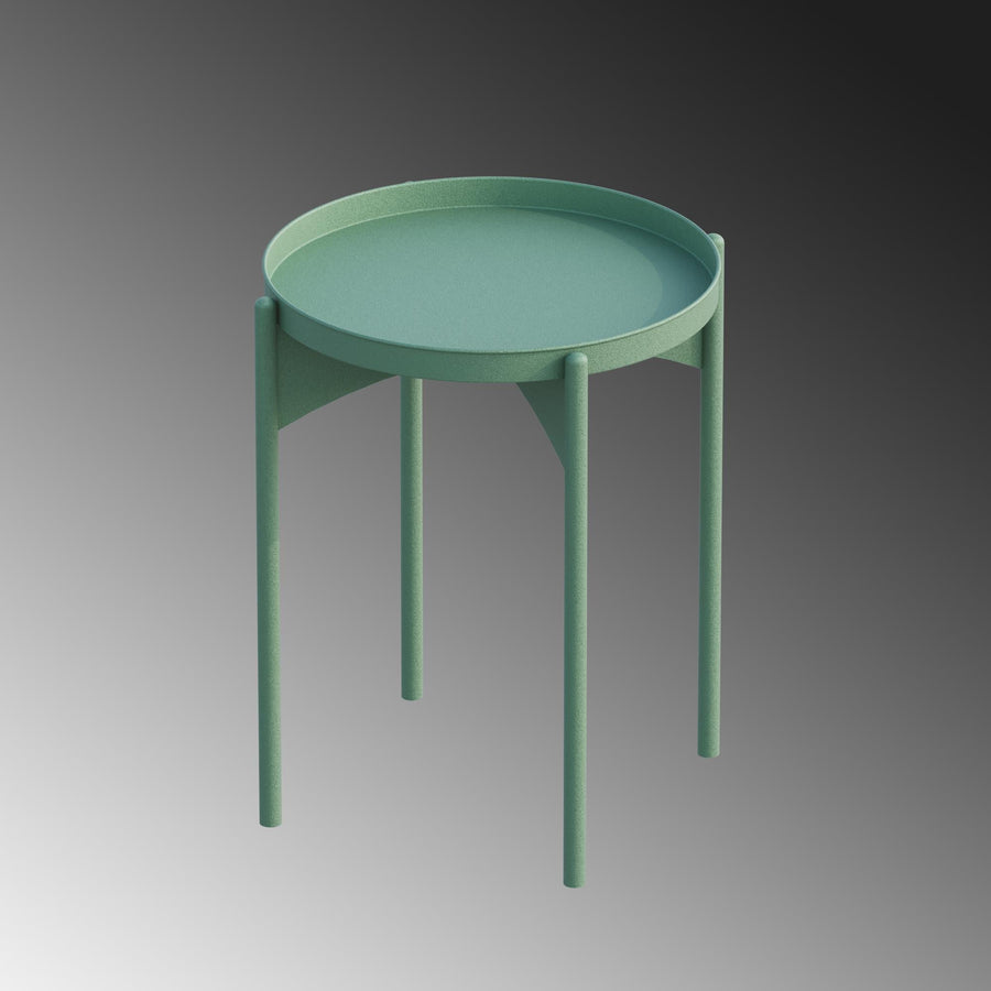 Yuvarlak Metal Sehpa - Yesil
