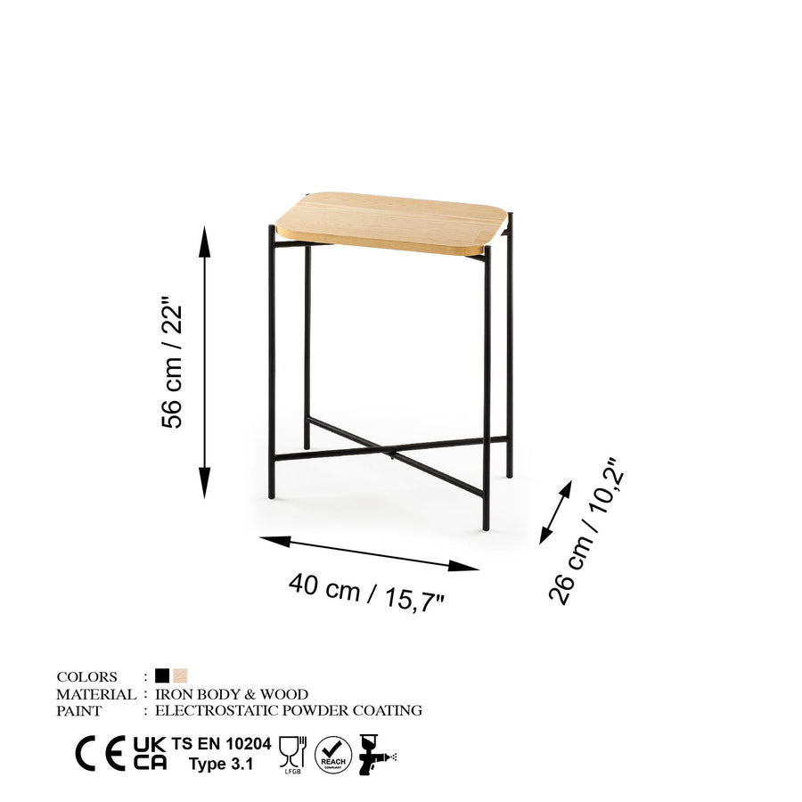 Ahsap Metal Sehpa Modern - Ahsap