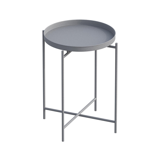 Yuvarlak Metal Tepsi Sehpa - Antrasit