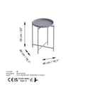 Yuvarlak Metal Tepsi Sehpa - Antrasit