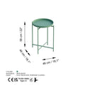 Yuvarlak Metal Tepsi Sehpa - Yesil