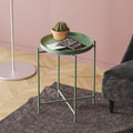 Yuvarlak Metal Tepsi Sehpa - Yesil