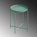 Yuvarlak Metal Tepsi Sehpa - Yesil