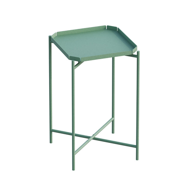 Sekizgen Metal Tepsi Sehpa - Yesil