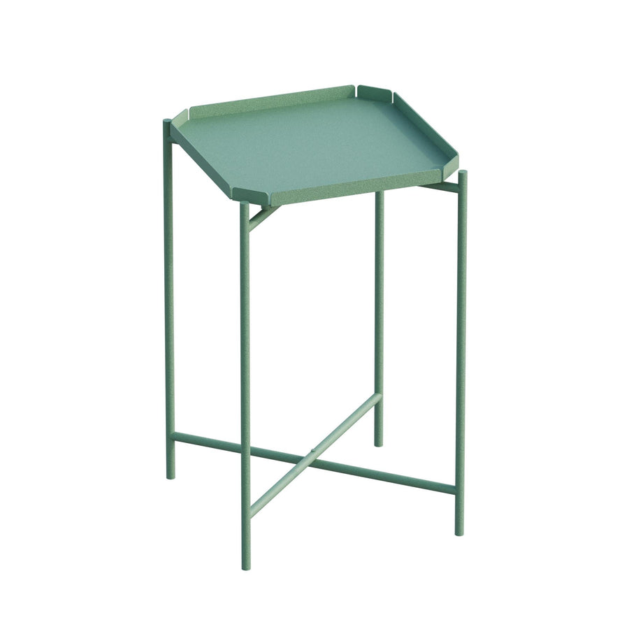 Sekizgen Metal Tepsi Sehpa - Yesil