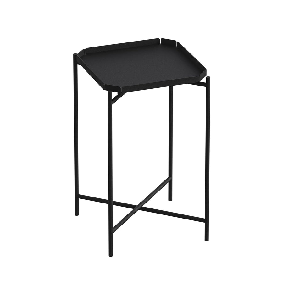 Sekizgen Metal Tepsi Sehpa - Siyah