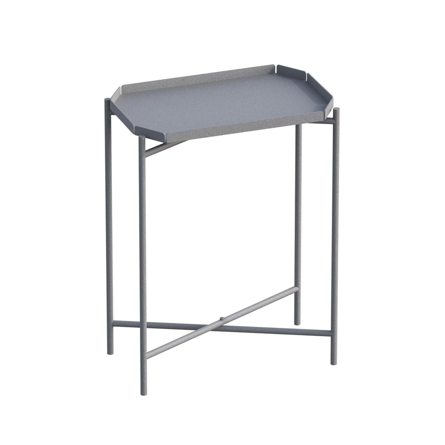 Gri Metal Tepsi Sehpa - Gri