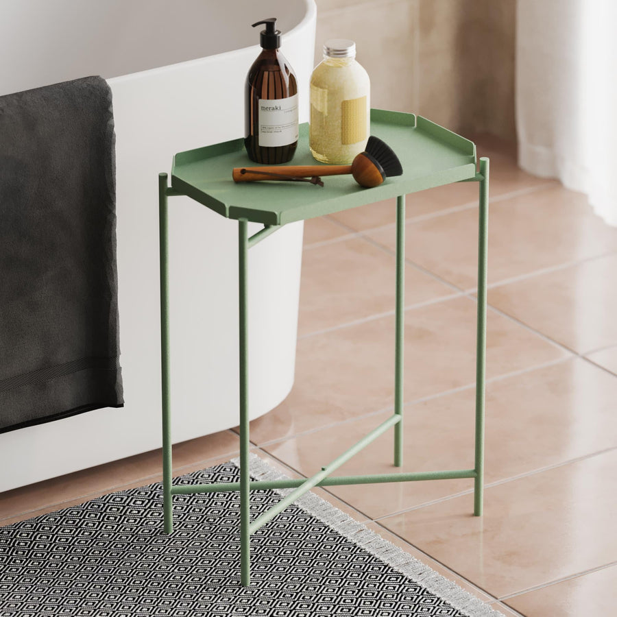 Yeşil Metal Tepsi Sehpa - Yesil