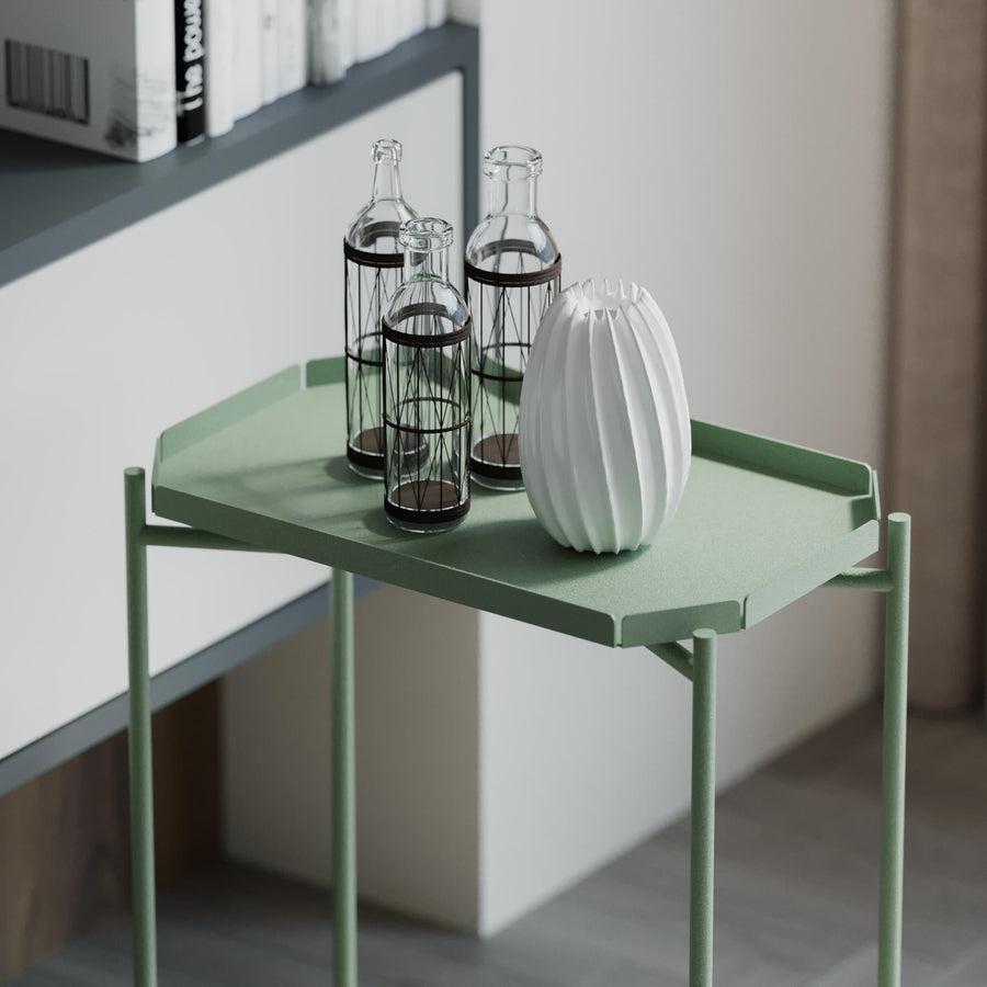 Yeşil Metal Tepsi Sehpa - Yesil