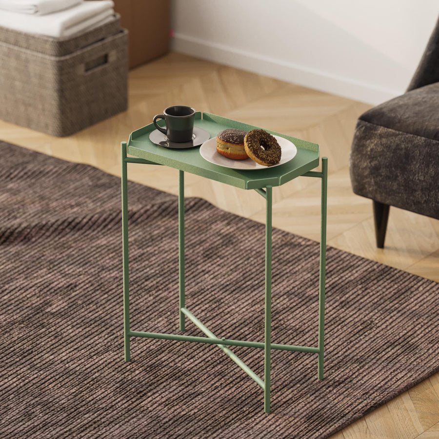 Yeşil Metal Tepsi Sehpa - Yesil