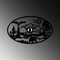 Dogal Yasam Oval Metal Duvar Apligi - Siyah