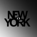 New York Yazili Metal Duvar Apligi - Siyah