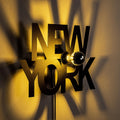 New York Yazili Metal Duvar Apligi - Siyah
