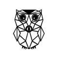 Baykus Geometrik Metal Duvar Apliki - Siyah