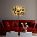 Hakuna Matata Yazili Metal Duvar Apliki - Siyah