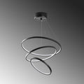 Spiralli LED Avize Metal 3 Halka - Siyah