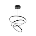 Spiralli LED Avize Metal 3 Halka - Siyah