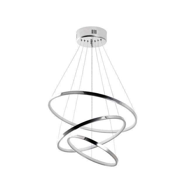 Spiralli LED Avize Metal 3 Halka - Gumus