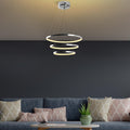 Spiralli LED Avize Metal 3 Halka - Gumus