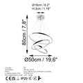Spiralli LED Avize Metal 3 Halka - Gumus