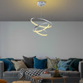 Spiralli LED Avize Metal 3 Halka - Gri